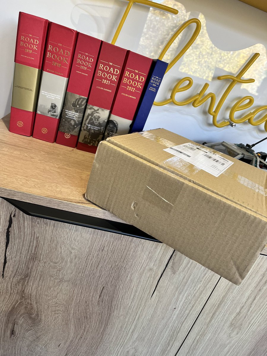 owenjallan's tweet photo. @nedboulting @CyclingAlmanack @alafpolak1 Oooh, look what arrived today. Another one to add to the collection. Has to stay in box until my bday later in the month though 😭. 
Thanks Ned and Team for speedy delivery https://t.co/BJOA5R51Qn