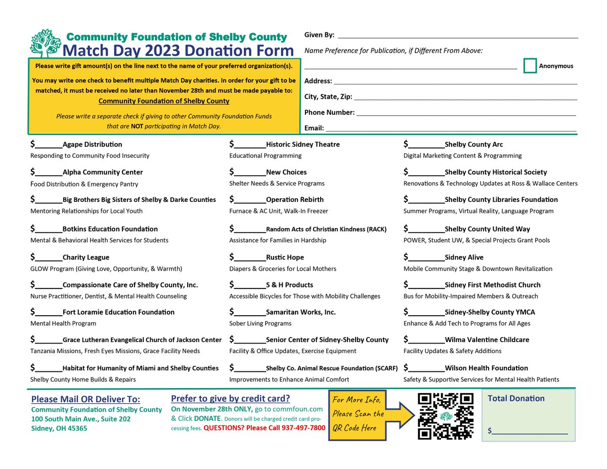 FLEF is participating in CFSC Match Day. We are raising money to fund an onsite, anonymous mental health program for students in grades K-12 at Fort Loramie Schools. Mental health can affect every aspect of our lives. Read the attachments to donate and learn more.