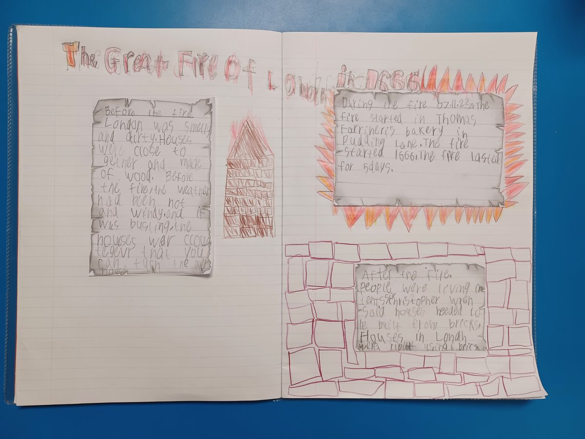 2D have celebrated their great fire of London learning - they remembered facts and presented them in a way they chose #historians #amazinglearning #fascinatingfacts #proudteachers