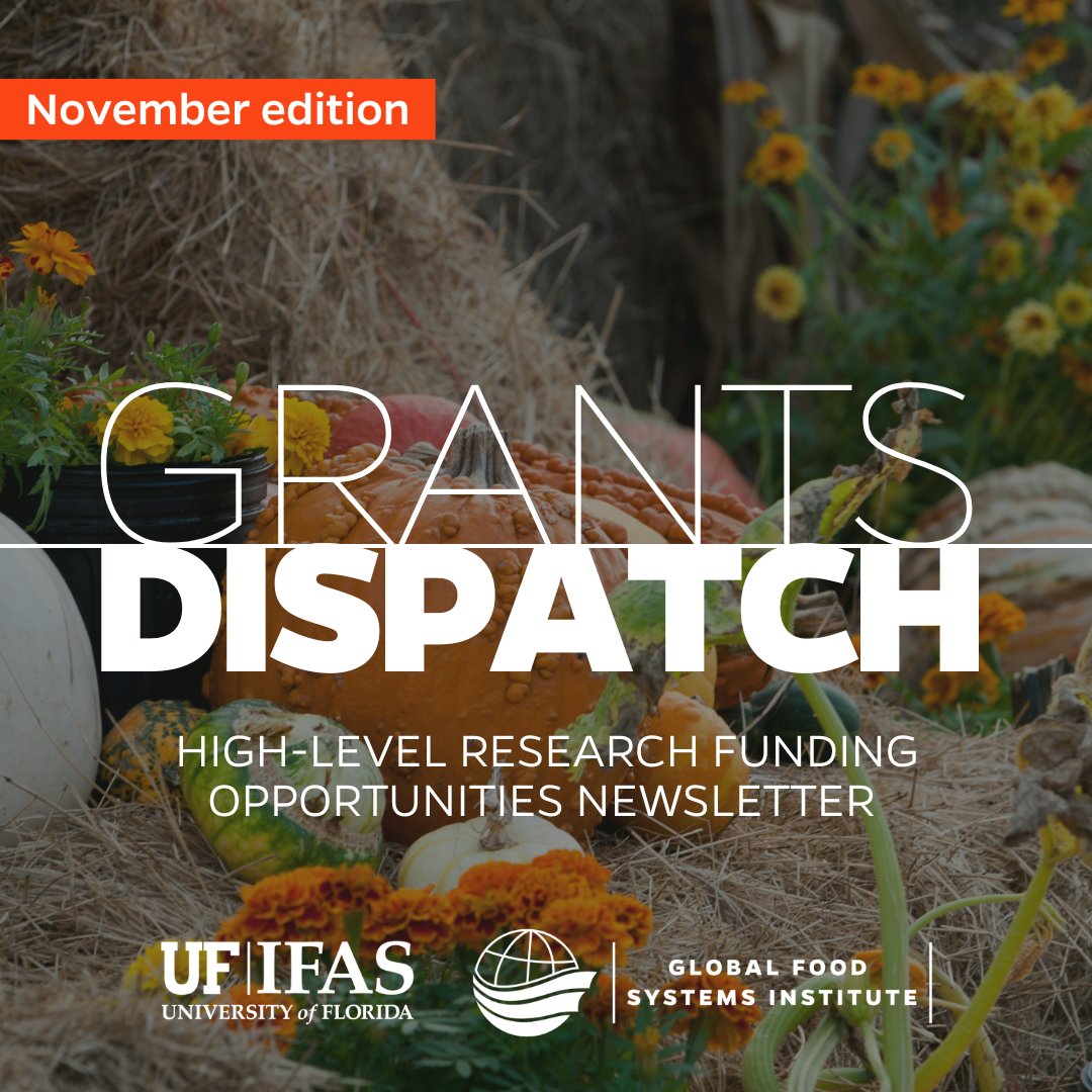 We have a new #GrantsDispatch newsletter!  

In this edition, we bring you more than $13 million in potential funding opportunities for your research project.  

Check grants from #USDA, #NSF, #NIFA, #USAID and much more, click below to access

mailchi.mp/ifas.ufl.edu/g…