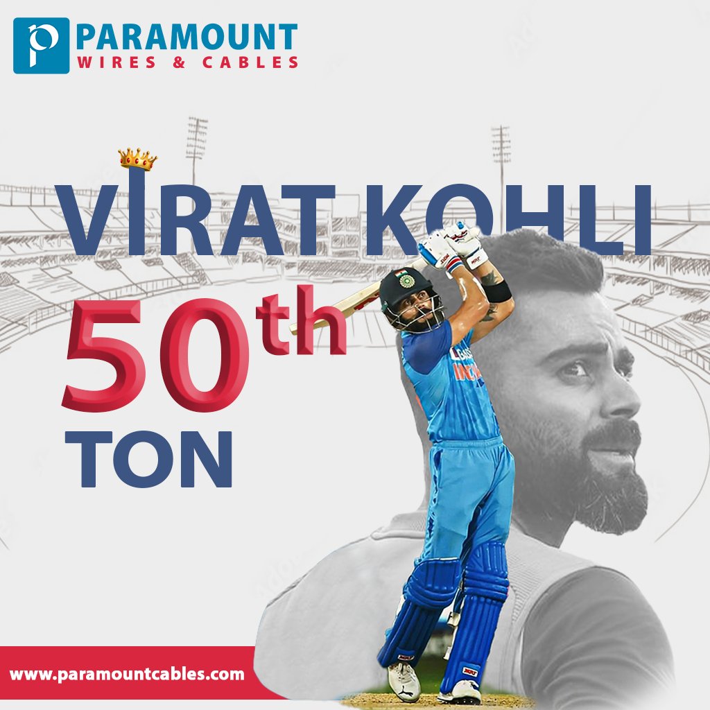 ParamountCables's tweet photo. Proud Moment India!

Virat Kohli becomes first cricketer in history to smash 50 ODI Hundreds.

#proudmoment
#viratkohli
#paramountcommunications
#paramountwiresandcables
#paramountparivar
#bestwire
#BestCable
#WiresAndCables https://t.co/zmDCZYVh7p