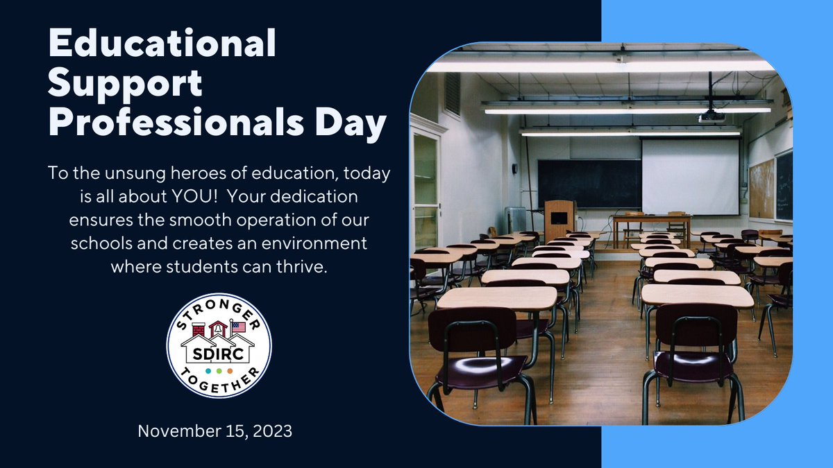 Happy Educational Support Professionals Day!
Today, we celebrate the unsung heroes behind the scenes—our dedicated Educational Support Professionals!  From administrative staff to paraprofessionals, you make a profound impact on every student's journey.