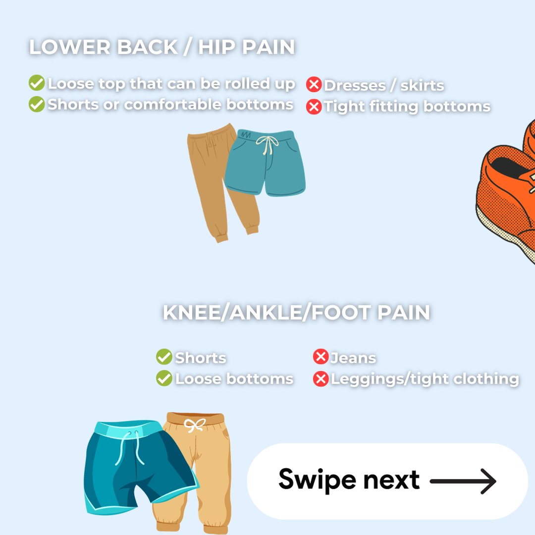 A question we are often asked - "What should I wear for my Physiotherapy appointment?" 🤔

#physiotherapyappointment #PurePhysiotherapy #physiotherapy #physiolife #mskphysio