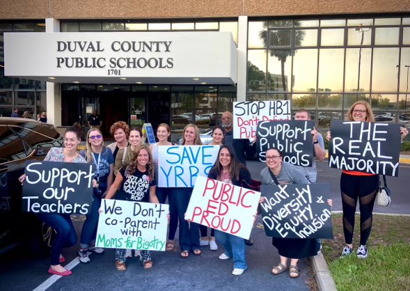 psdduval's tweet photo. Thanks for the shoutout! We are the #RealMajority of parents, students, teachers, & community members in Jacksonville, Fl. We believe our students & staff deserve safe & inclusive learning environments and we work hard to fight against the extremist takeover of #PublicEducation. https://t.co/h4OIvLFfCz