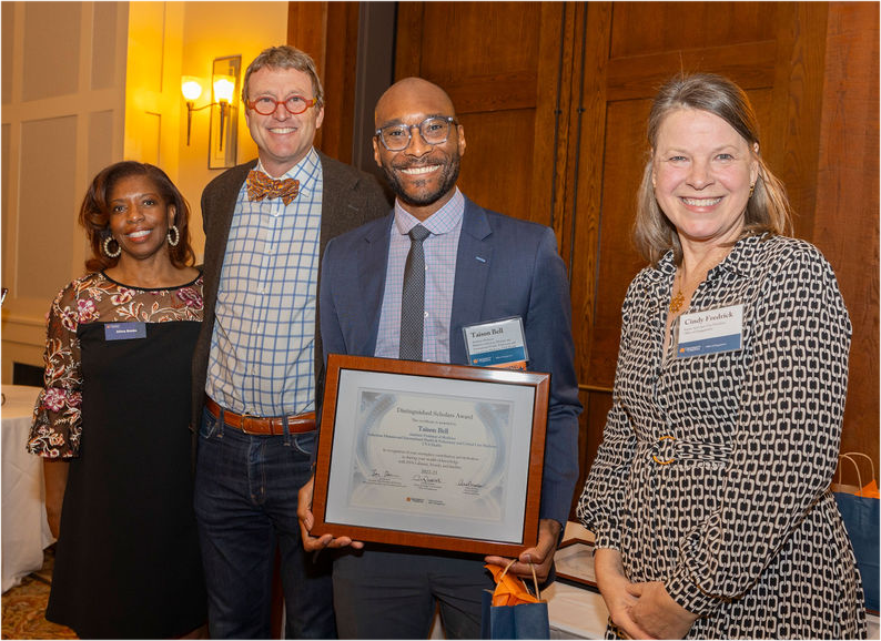 UvaDOM's tweet photo. Congratulations to Taison Bell MD, who was honored by The UVA Office of Engagement as a Distinguished Scholar on Nov 1st, where he was recognized for the outstanding nature of his FY2022-23 contributions and commitments. @UVA_PCCM @UVA_ID 
https://t.co/4gZE6YoM83 https://t.co/uRncdLxq9k