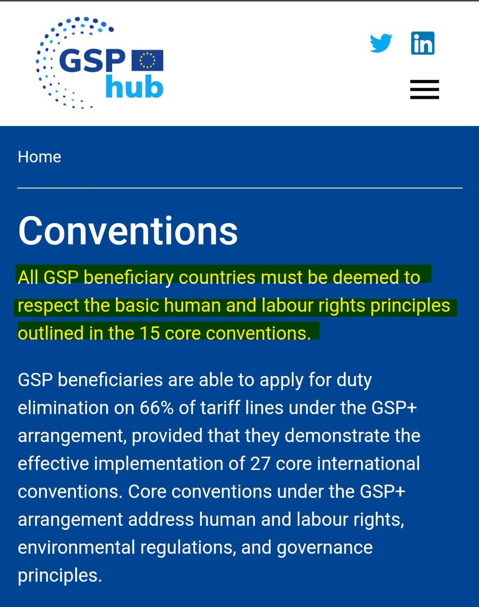 RightsAbuseBD's tweet photo. To Ms @PAMPALONIPAOLA, for GSP+ all beneficiaries, incl #Bangladesh must respect 15 conventions. (1/5) https://t.co/Ugsu3duNhX
