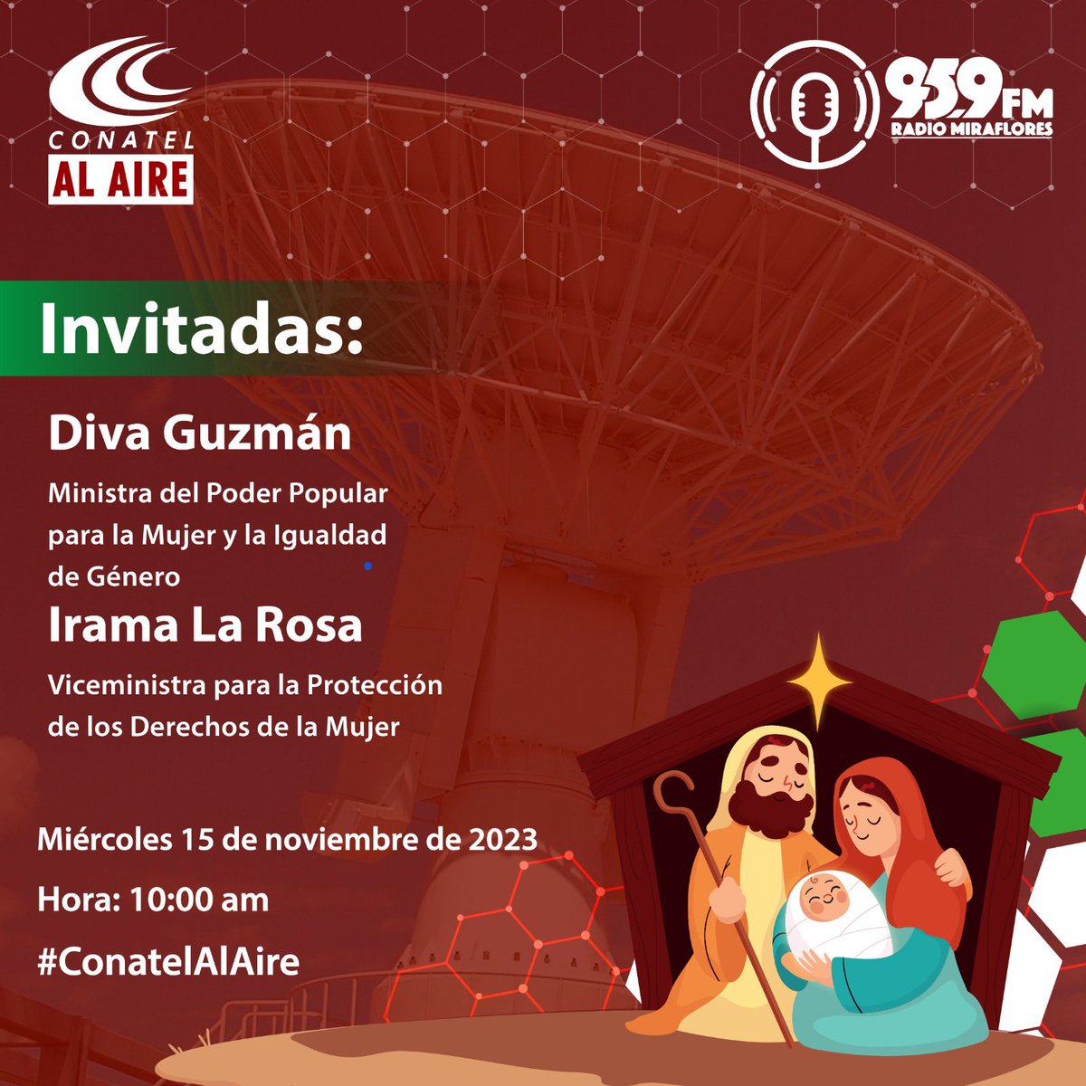 Te invito a sintonizar el programa en <a href="/SomosRMNoticias/">Radio Miraflores #LaVozDeLaVerdad</a> vamos a estar conversando sobre la Gran misión Venezuela Mujer. Entérate de los detalles hoy!!! Importante información. 

<a href="/MinMujerVe/">Min. del PP para la Mujer y la Igualdad de Género</a> 
<a href="/mvenezuelamujer/">Gran Misión Venezuela Mujer</a>