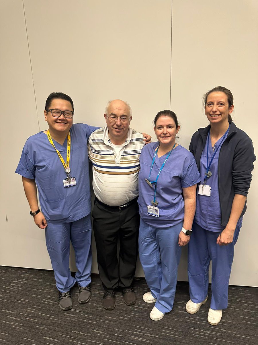 NationalThromb1's tweet photo. Patient Bobby Norris speaking about his thrombectomy procedure at the Beaumont Quality &amp; Patient Safety Meeting today and his repatriation to @wearetuhf for his stroke work up thereafter. A wonderful opportunity for the team to meet Bobby again @mattiecrockett @ronancollins7 https://t.co/yo8exRrAsD