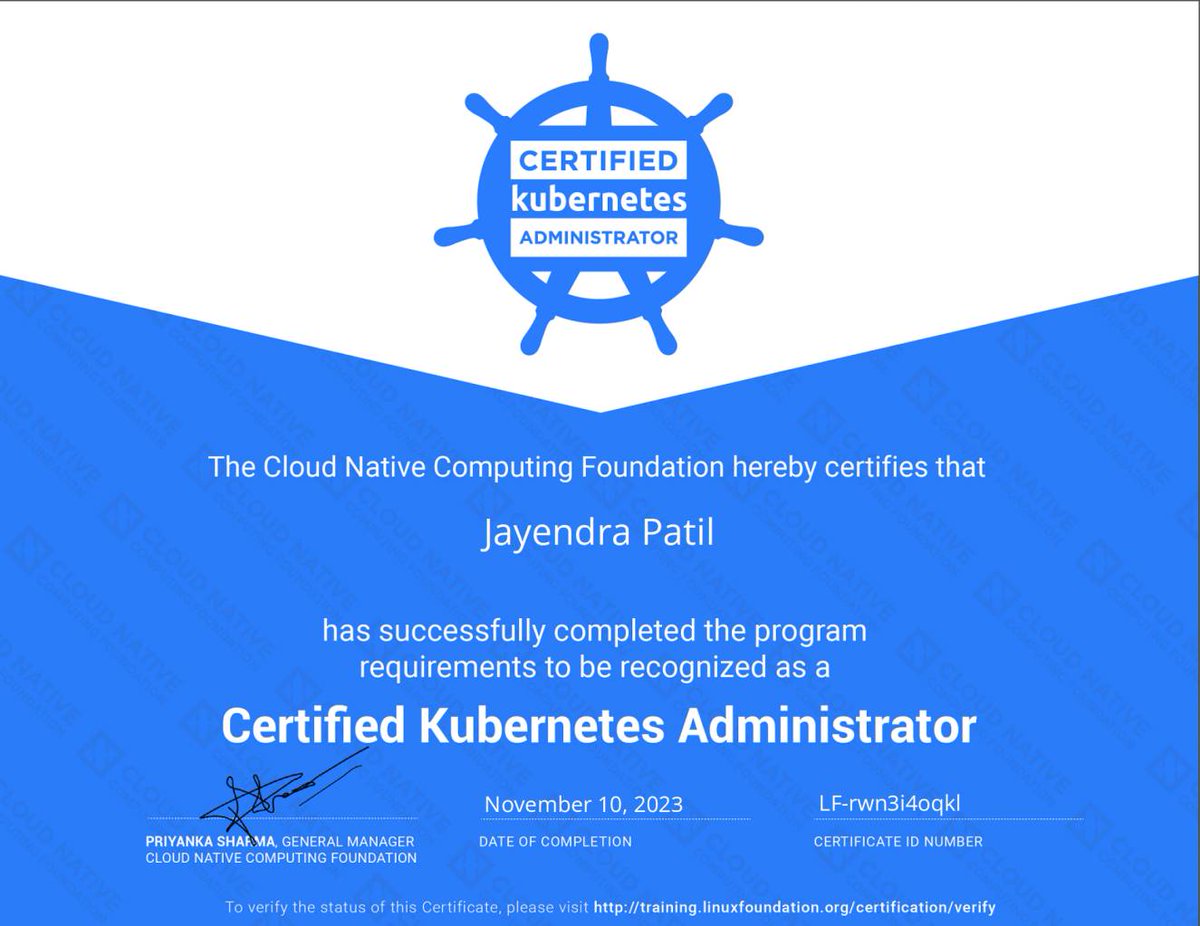 jayendra_patil's tweet photo. Recertified for the #cka #kubernetes #ccnf Learning path @ https://t.co/gSAE13Vrxl
- CKA focuses on The skills required to be a successful Kubernetes Administrator".
- Exam covers 15-20 (I got 17) questions in 2 hours and you would be constrained for time, if not prepared. https://t.co/35lVzY94pB