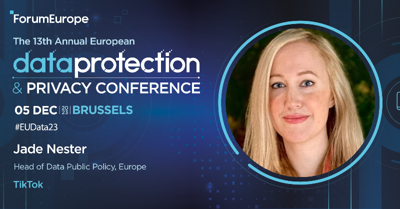 ForumEurope's tweet photo. Delighted to welcome @JadeNester to speak on how privacy innovation can lead to greater engagement and trust in a data driven society at the #EUData23 Conference next month.
🗓 5 December
📍Brussels
Register today 👇
