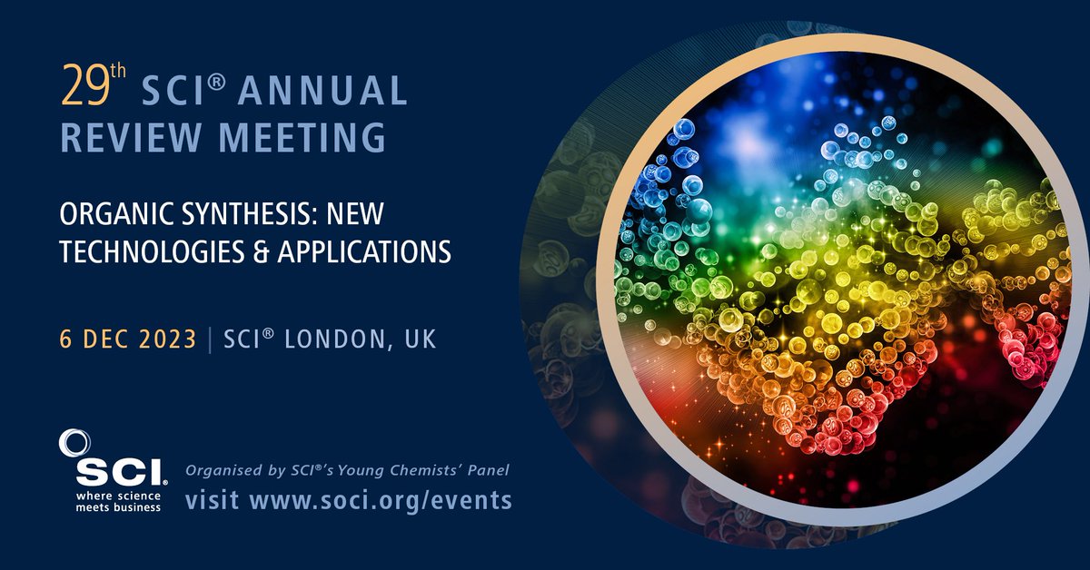 📢 Annual Review Meeting - register now! bit.ly/29_Annual_Revi…

Leading early career academics will deliver a series of review lectures covering a range of topics, including key areas of contemporary synthetic organic chemistry.