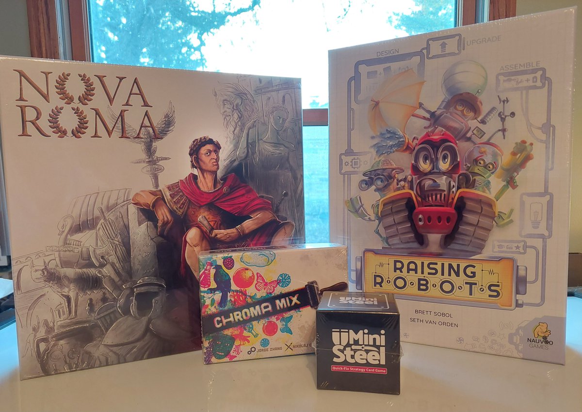 Our Game Library is intentionally very small, &amp; rotates often to keep you up to date on what our Local Designers are up to. Here's some titles we've received recently!

Nova Roma, <a href="/halfakingdom/">halfakingdom</a>, Raising Robots, <a href="/NauvooGames/">Nauvoo Games</a>, Chroma Mix, JayZee Games, &amp; Mini Steel <a href="/GremoreGames/">Brian and Amber | Gremore Games</a>