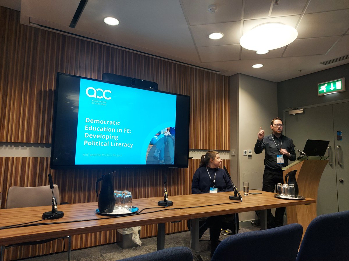 Last breakout session at #AoCConf2023 with @DeanoSHM and @PoliticsProject talking about how colleges can support young people to engage with the political process. Important topic with a general election on the horizon!