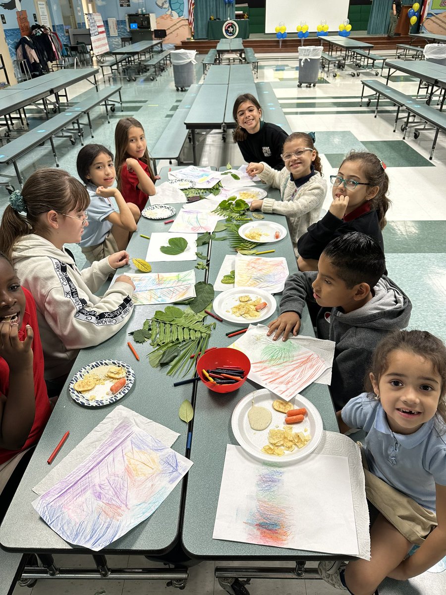 A little rain can’t stop our Garden Club!  Fresh basil dip and leaf rubbings!