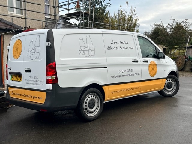 Take a look at the eye-catching livery done by @grafxuk on this eVito van! 

Primrose Dairy recently purchased the van from our Van Sales Executive, Matt Murphy; keep an eye out for it on the road near you!

#ElectricVehicles #eVito #VehicleLivery