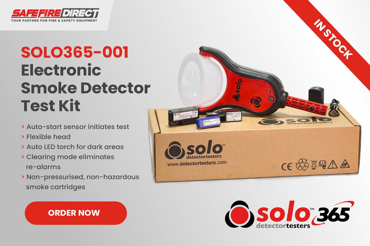 SafeFireDirect's tweet image. Solo 365 is lighter to use, quicker to test, suitable for more applications and almost impossible to over-apply.

The SOLO365-001 Electronic Smoke Detector Test Kit is IN STOCK at @safefiredirect

📦 Order now: bit.ly/3LoXb8o

#solo365 #detectortesters