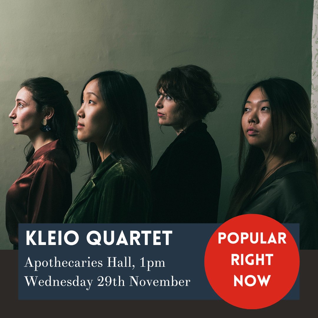 Tickets are selling fast for @kleioquartet's lunchtime concert at #ApothecariesHall. First on the menu is Verdi’s only surviving chamber work. It's paired with Beethoven’s String Quartet No. 3. Book your ticket now 👇citymusicfoundation.org/product/events…