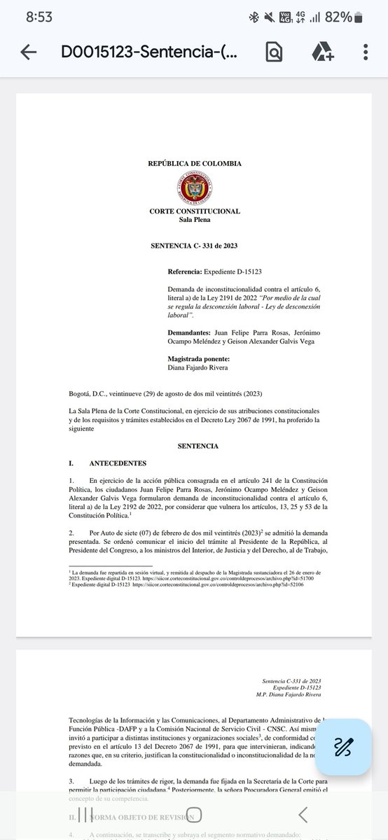 Ya salió la la Sentencia C-331 de 2023, la Corte Constitucional reconoce la desconexión laboral como un derecho humano de todos los trabajadores, entre ellos los trabajadores y servidores públicos de dirección, confianza y manejo.