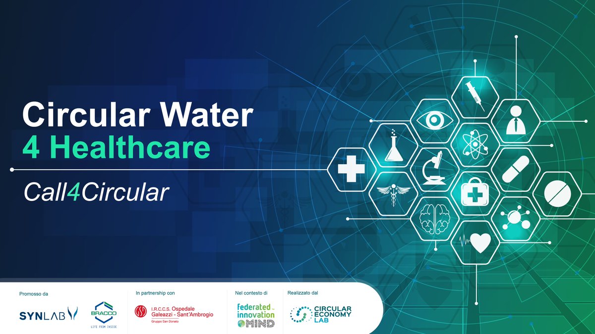CELabOfficial's tweet photo. 🟢 È aperta la #Call4Circular rivolta a startup e PMI innovative, italiane e straniere, in grado di fornire tecnologie per la gestione circolare della risorsa idrica nelle strutture ospedaliere e affini per il recupero di materie prime ed elementi di valore.

💧 Le aree di interesse della #Call4Circular | 𝐂𝐢𝐫𝐜𝐮𝐥𝐚𝐫 𝐖𝐚𝐭𝐞𝐫 𝟒 𝐇𝐞𝐚𝐥𝐭𝐡𝐜𝐚𝐫𝐞 sono: 

📌 Raccolta liquidi
📌 Inquinamento dell'acqua
📌 Ottimizzazione dell'acqua
📌 Circolarità dell'acqua

🎯 Partecipa al cambiamento: le candidature sono aperte fino al 22 Dicembre.

➡ Per saperne di più: https://t.co/41yUK6Vbjk

#staytuned per scoprire ulteriori dettagli