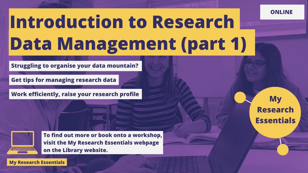 Our 'Introduction to Research Data Management Part One' session tomorrow (14:00-15:00 GMT) aims to provide you with confidence in data and information management and introduce you to resources and services to help with Research Data Management. buff.ly/3SpU9pA