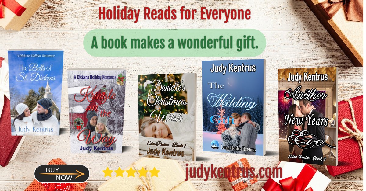 Books make wonderful holiday gifts!  #judykentrus #HolidayCollection #christmaswedding #newyearseve #RomanceReaders