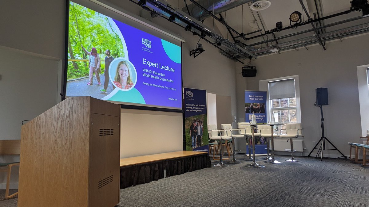 walking_scot's tweet photo. We're thrilled to welcome speakers, guests and colleagues to our #PFALecture.
Today we'll be sharing evidence that will showcase #walking as a key solution in tackling physical inactivity, poor #mentalhealth, increased health and transport inequalities and the #ClimateEmergency. https://t.co/1csxnrBA4J
