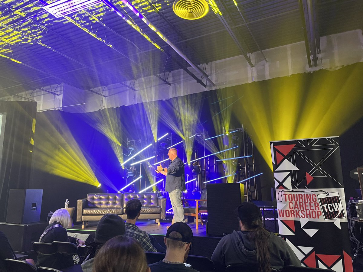 Yesterday, a couple of our kids met up with their teacher at the Touring Career Workshop where we got to hear from lots of industry professionals and vendors about the many different jobs available in the music industry.