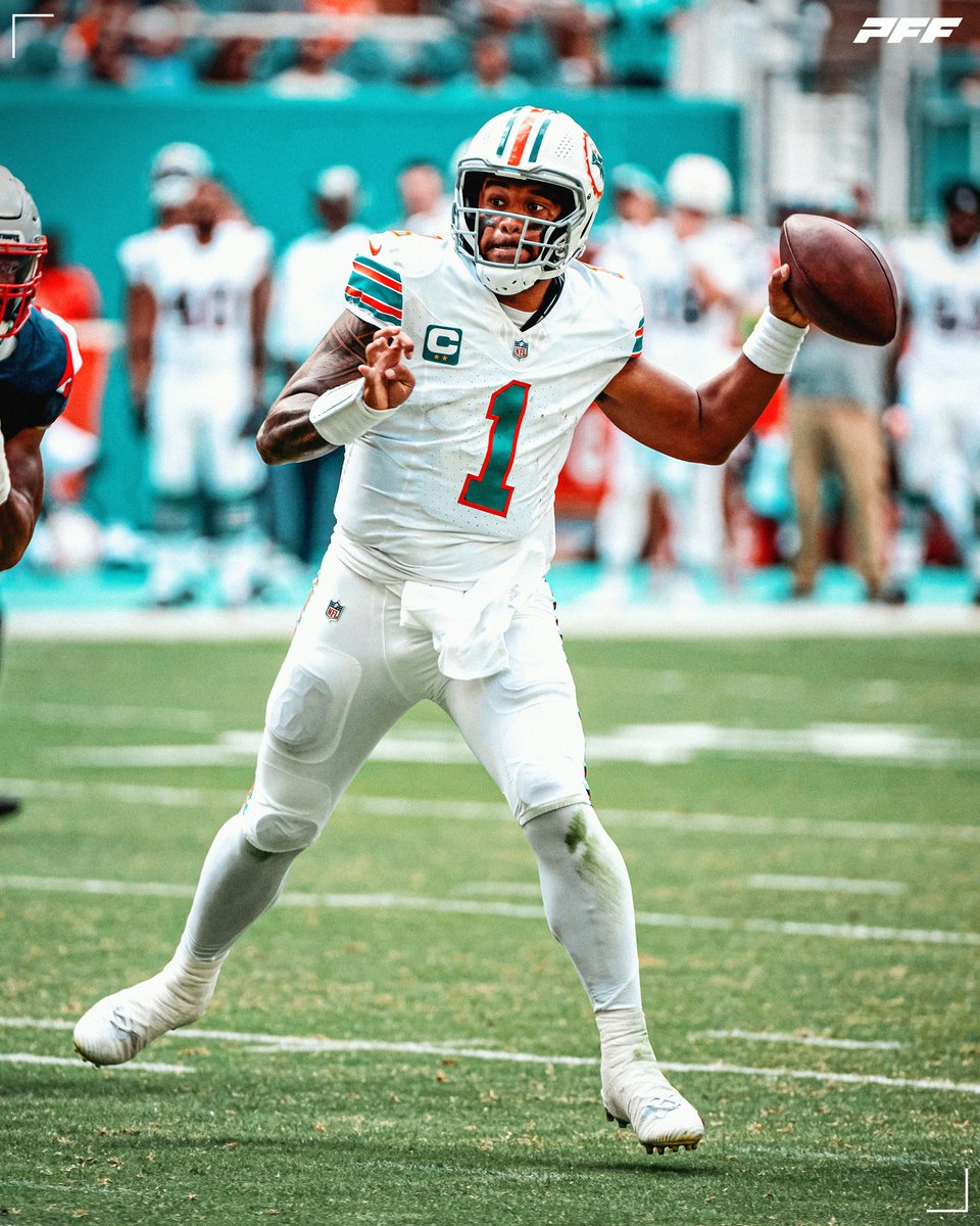 PFF_Dolphins's tweet photo. Tua Tagovailoa: highest-graded QB in the NFL against the blitz this season - 91.1

🐬 https://t.co/jd86dS7U8c
