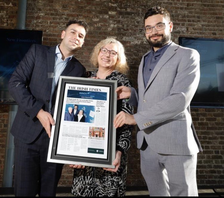 So thrilled to pick up the Irish Times Innovation New Frontiers award. Thanks to all the judges and the Innovation Awards team 🙏 It takes a village Prof. @RDahyot Dr. Vladimir Krylov @AdaptCentre @TCD_Innovation @Entirl