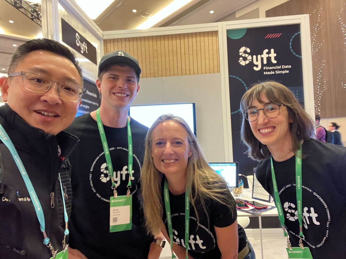 We loved connecting with more partners on Day 2 of #QBConnect. It's great to see everyone in person, and we're excited for a productive final day of QuickBooks Connect! @Syft_Analytics @GoCardless @Katana_MRP @Chaser_HQ