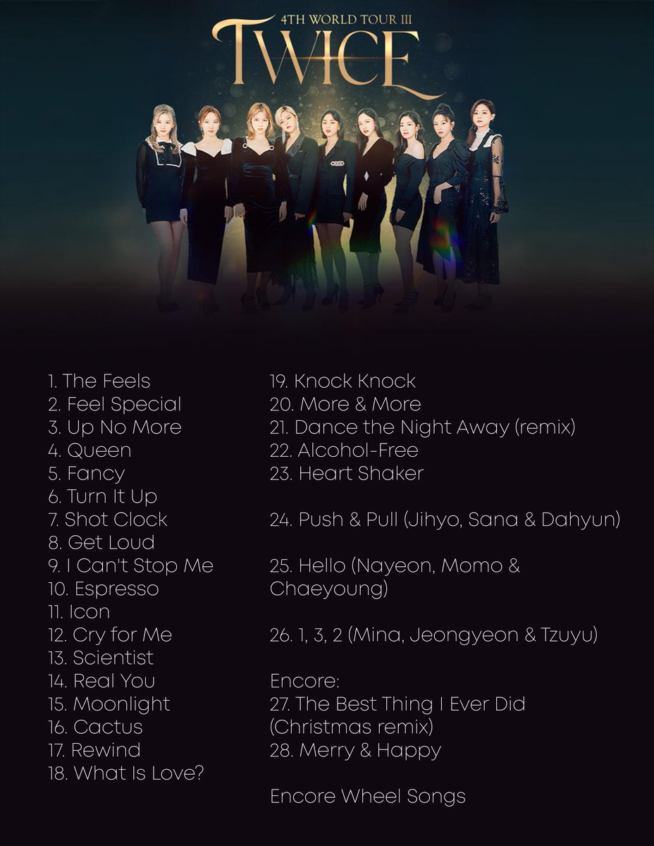 NayeonNabong's tweet photo. If you have 1 chance to go back and experience 1 of these past TWICE Concerts, which Concert will you go to? Which setlist do you think is the best? 🍭 https://t.co/J8qnQF4C02