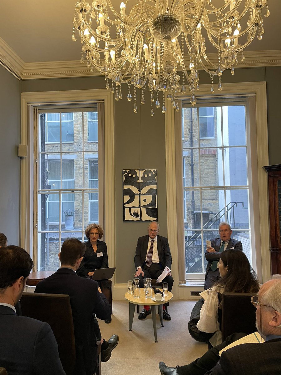 TheBFPG's tweet photo. This morning we were delighted to welcome Lord Kim Darroch,  @RebeccaAHarding &amp; @David_Landsman to a fantastic panel event to launch @TheBFPG’s new report exploring the efficacy of sanctions. Many thanks to all who joined us.
You can read the report here: https://t.co/TWIagqh3HH https://t.co/G29gmXWGFd