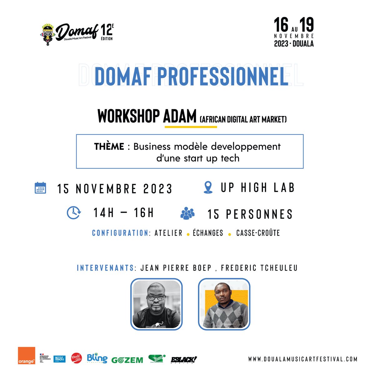 domafest's tweet photo. Le #DOMAF12 commence par le DOMAF PROFESSIONNEL

📍En ce moment dans les locaux du #UpHighLab à Kotto

#Domaf12
#construireensemble
#lekokisattachedeja
#momentsdomaf https://t.co/j5O9SIHCfy