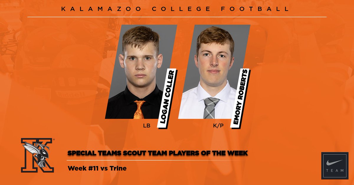 Congratulations to our Scout Team Players of the Week for week #11 vs Trine University! #EYS #SwarmTheDay