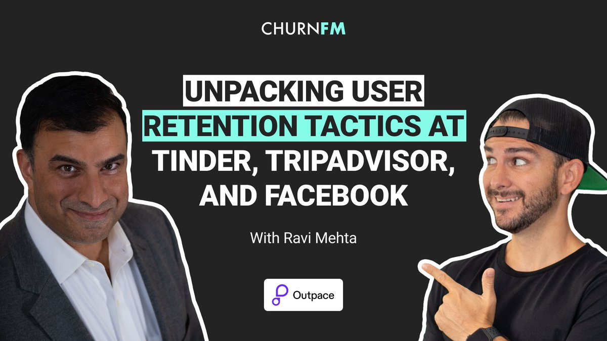 🎙️ Today on the show we have @ravi_mehta, CEO and Co-Founder of @joinoutpace and previous product leader at @Tinder, @Tripadvisor, and @Faceook. Listen to Ravi dive into the strategies driving retention at these great companies: churn.fm/episode/unpack…