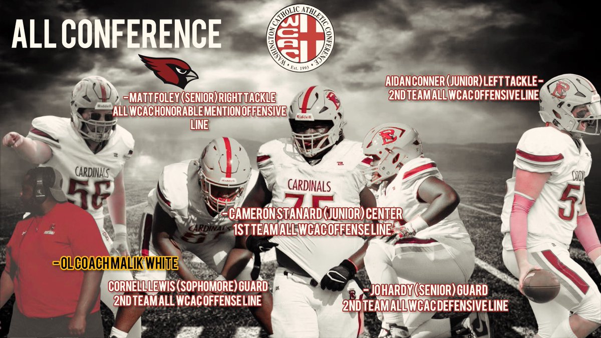 The entire starting OL has made the all conference team very happy for these guys. With that being said I will no longer be coaching at 
bishop Ireton and I look forward to sharing my next coaching location very soon. I will miss these kids!!!!