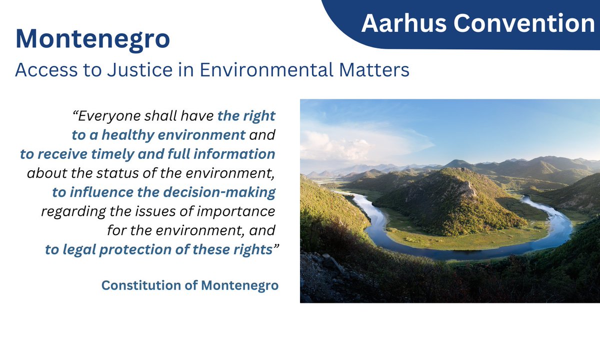 In #Montenegro, #environmentaldemocracy is enshrined in the Constitution. 
During training for #Mediterranean region, Montenegro 🇲🇪shares how the country implemented access to justice under the #AarhusConvention