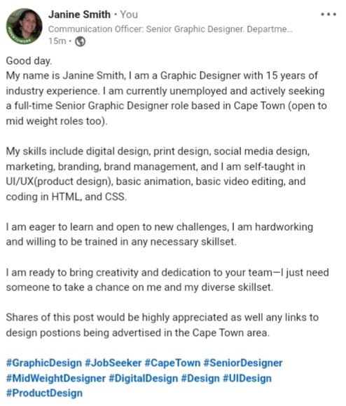 Hi friends. I would appreciate any info regarding Graphic design jobs being advertised in the Cape Town area. #JobSeeker #CapeTown #Graphic