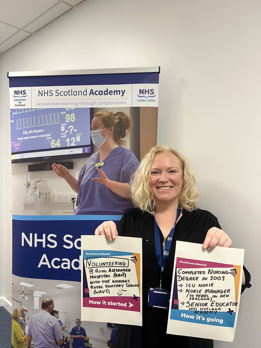 This #ScotCareersWeek23 we celebrate all the different paths available to a role within health and social care. 
Take a look at Senior Educator at the NHS Scotland Academy, Susan Archibald⭐
#ShapeYourFuture  careers.nhs.scot
nhsscotlandacademy.co.uk
