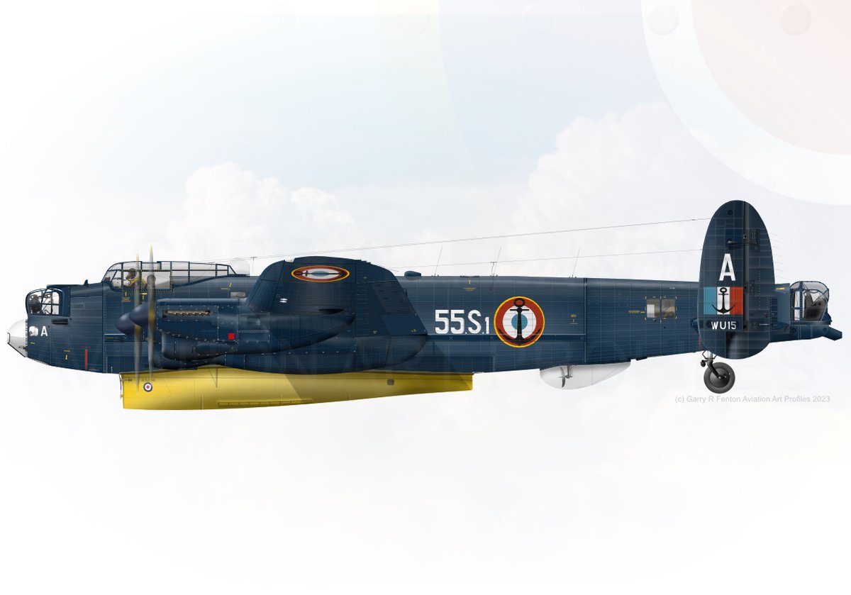 The almost complete profile of Avro Lancaster WU15 "55.S.1" French Navy L'Aeronavale. However still needs some fine tuning on the tail and rudder