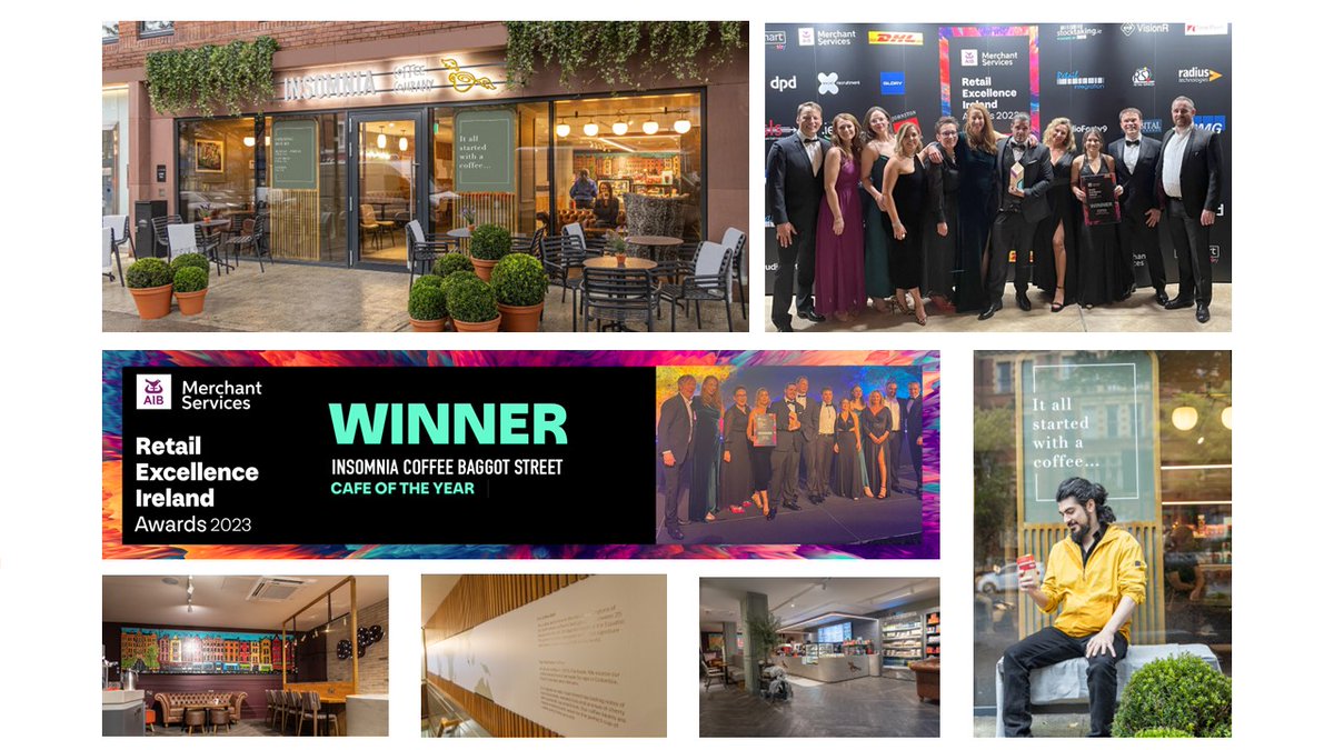 Insomnia Coffee (@_insomniacoffee) on Twitter photo We are delighted to announce that our Baggot Street Café was awarded Café of the Year at the <a href="/RetailExIreland/">Retail Excellence Ireland</a> Awards 2023🏆 Well done to the Baggot Street team! 👏 #REIAwards2023
Click here for more info: insomnia.ie/latest-news/ar… We are delighted to announce that our Baggot Street Café was awarded Café of the Year at the <a href="/RetailExIreland/">Retail Excellence Ireland</a> Awards 2023🏆 Well done to the Baggot Street team! 👏 #REIAwards2023
Click here for more info: insomnia.ie/latest-news/ar…