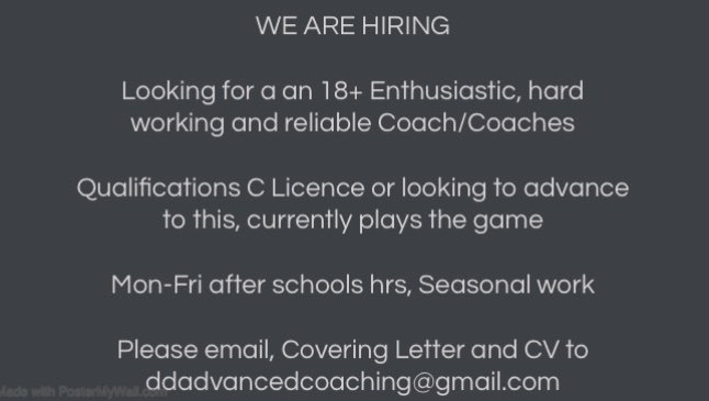 DdAdvanced's tweet image. Come join us, a great team to work with and help develop the players of the future 🔥