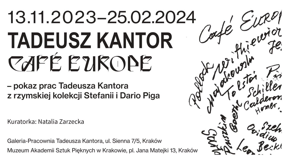 Lynx_art's tweet image. #exhibition
🌟We recommend  
▪️#TadeuszKantor Café Europe – Works from the Roman Collection of Stefania and Dario #Piga

🤓13.11 - 25.02.2024

The #Krakow exhibition presents a unique collection of works that has been seen in several important exhibitions in #Italy.

#cricoteka