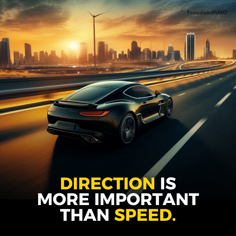 Direction is more important than speed.

#Worksmart #Success #Successgoal #Sidehustle #Workfromhome #FreedomMMO