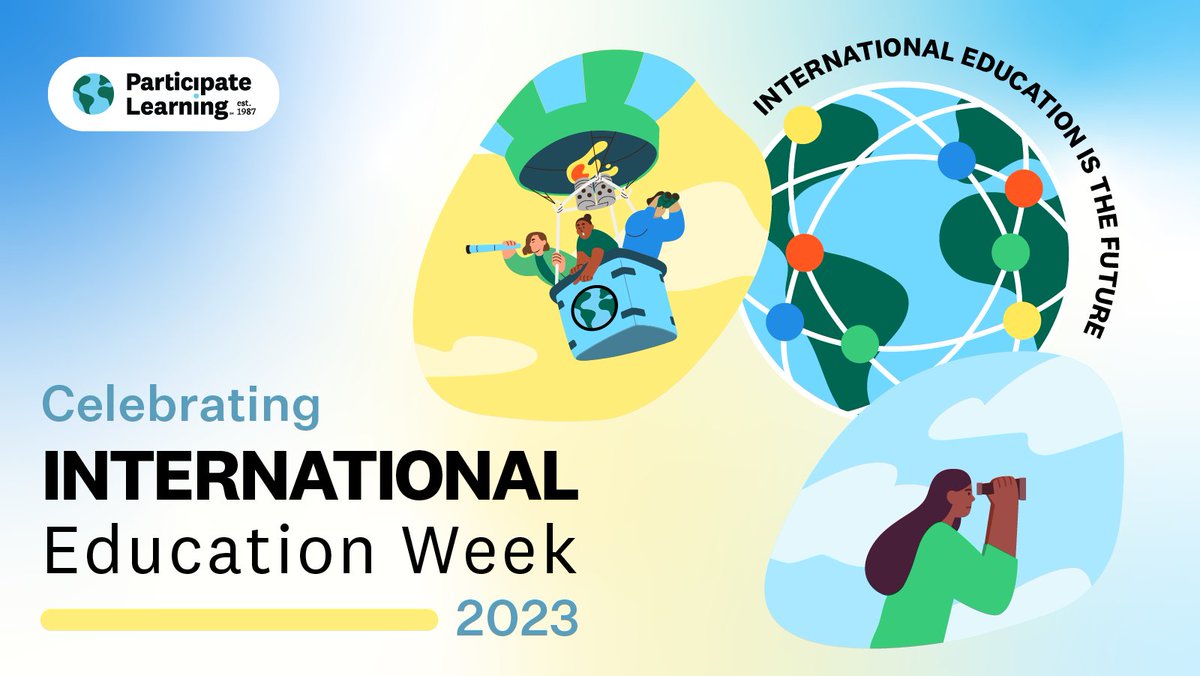 It's International Education Week!! 🌎

@ParticipateLrng partners, check your inbox for all of the details of the exciting #IEW2023 challenges to get involved in! We're so excited to highlight your #CulturalExchange and #GlobalEd impact all week 🎉

#UnitingOurWorld @ECAatState