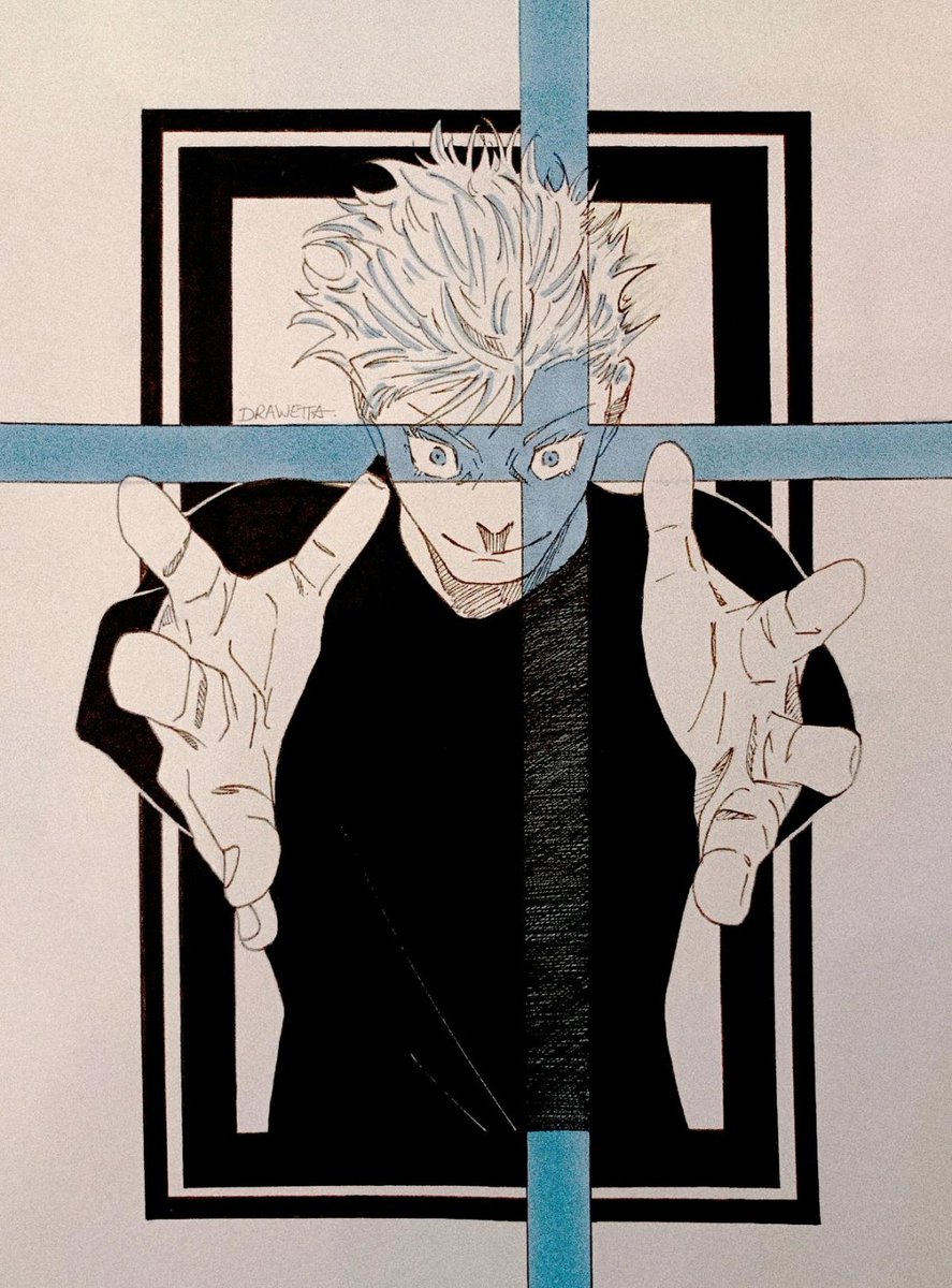comeravetta's tweet photo. Gojo #JujutsuKaisen #jujutsukaisenseason2 #GojoSatoru #Gojo #art #manga https://t.co/s2lOSDk1Vb