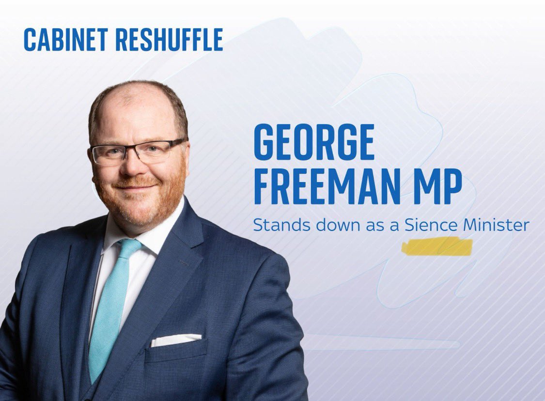 PastorJPMunupe's tweet photo. @SkyNews please correct the spelling on @GeorgeFreemanMP image. We understand he has stepped down as the Science Minister.

The check your copywriting team🤔😜 https://t.co/bBvyRjC1VF