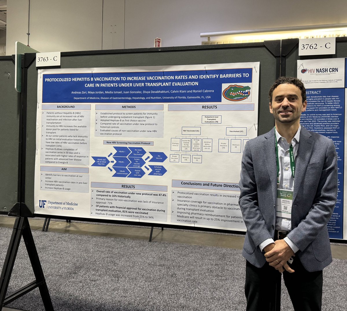 Dr. Zori showcasing our efforts to improve HBV vaccination rates at #TLM2023 @AASLDtweets