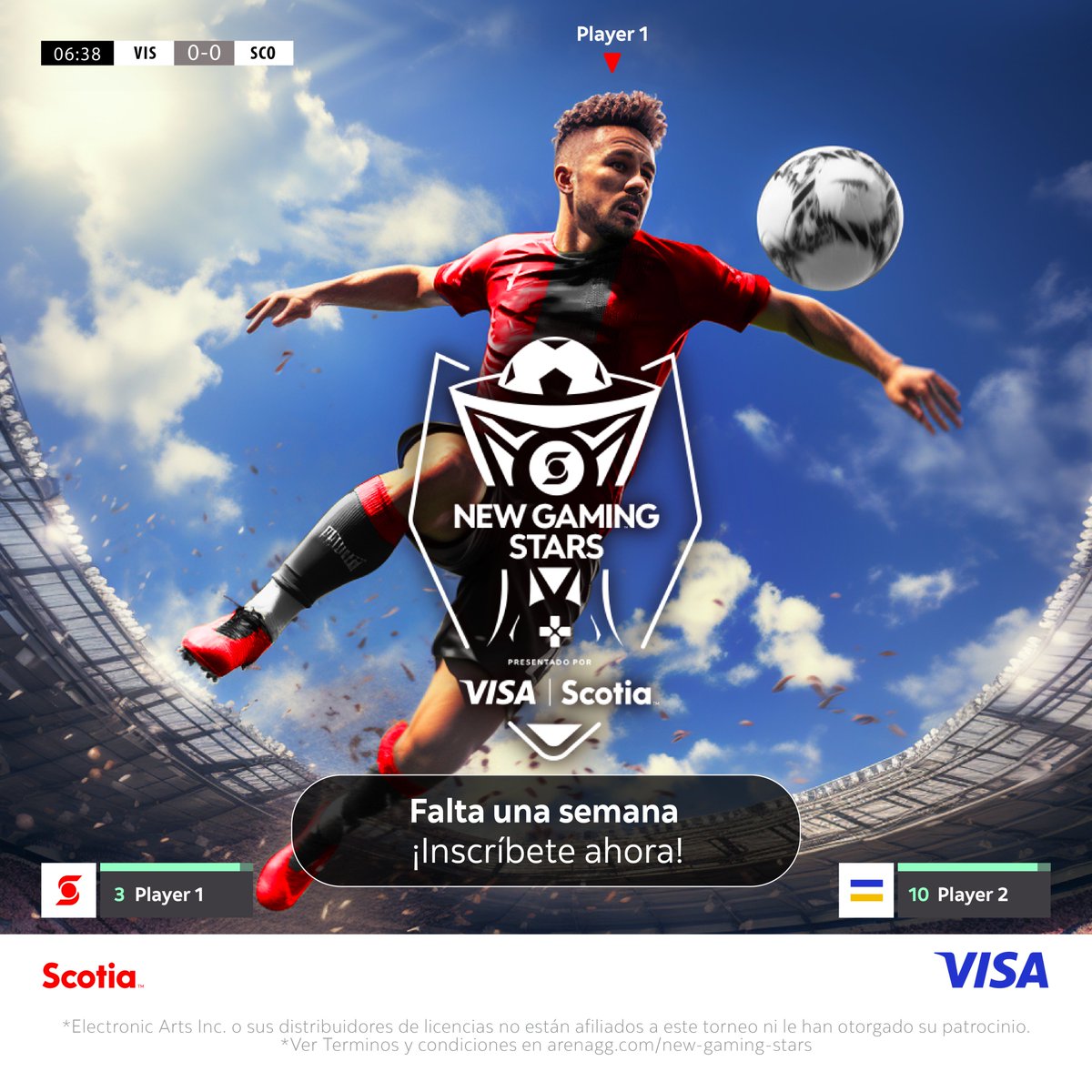 ¡Falta una semana para el gran torneo #NewGamingStarsVisa🏆!

Compite contra los mejores jugadores en FC24⚽ por premios increíbles🤩

Inscríbete aquí 👉 bit.ly/46YNze0