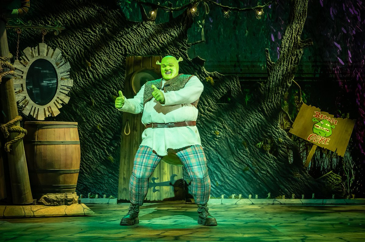 Thumbs up for Shrek the Musical which OPENS TONIGHT in Eastbourne - you coming? Tickets here bit.ly/3ZfZ3FgMatinee Thurs & Sat 2pm, Eve shows 7pm #eastbourne #musical